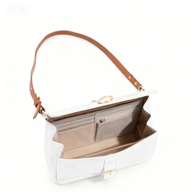 Plain Cross Body Bag-White 2048
