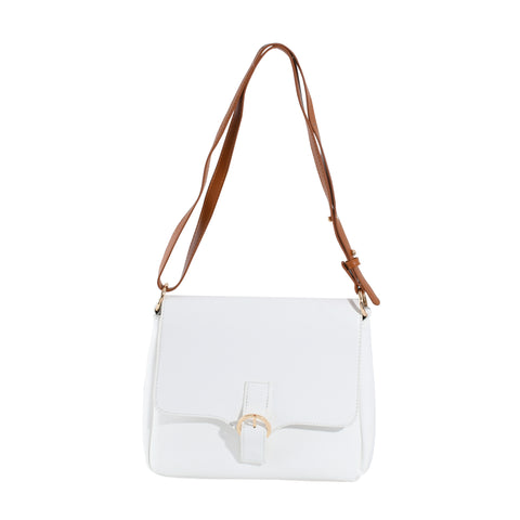 Plain Cross Body Bag-White 2048